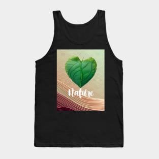 Love Nature No. 3: Green Valentine's Day on a Dark Background Tank Top